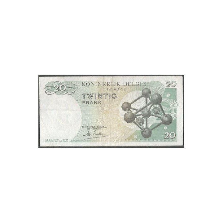 Belgica 20 Francs 15 Jun 1964 Firma 19 P138 reverso
