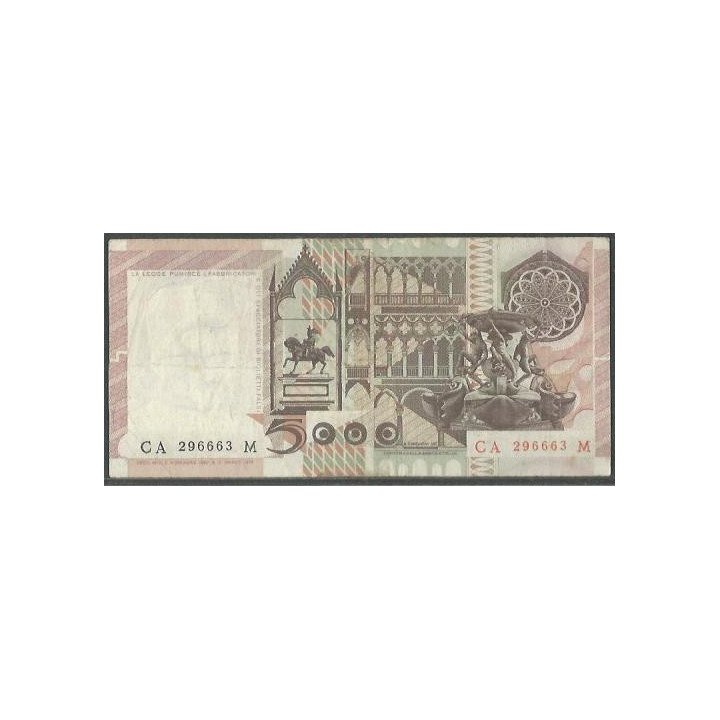 Italia 5.000 Liras 1 Jul 1980 P105b reverso