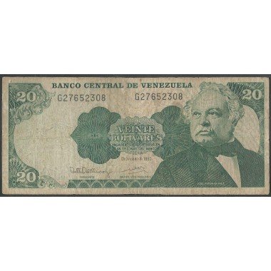 Venezuela, 20 Bolivares 8 Dic 1992 G 8 Dig P63d