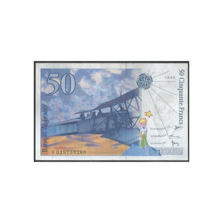 Francia 50 Francs 1996 P157Ac reverso
