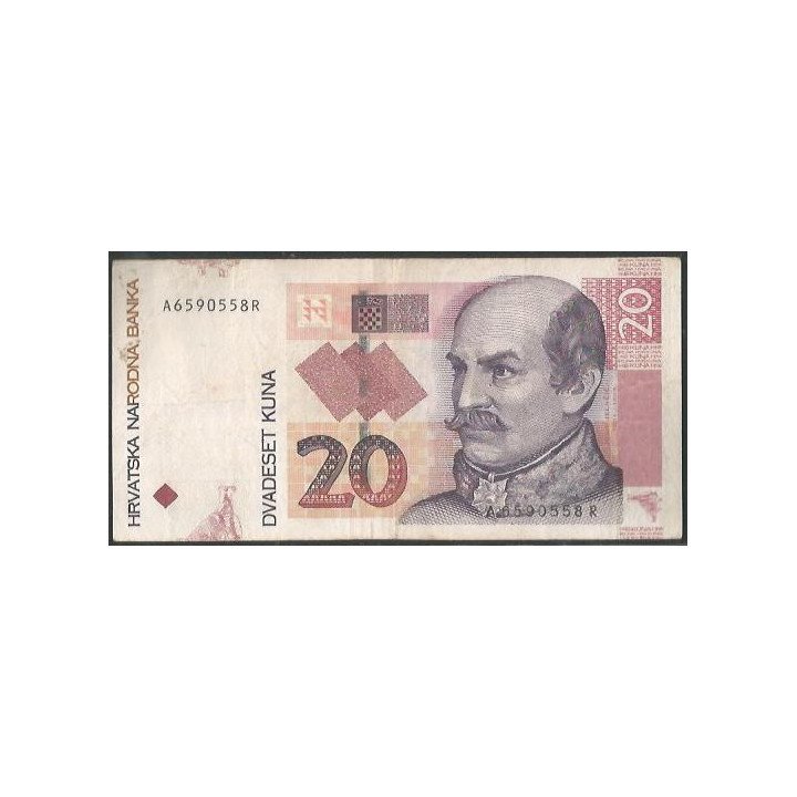 Croacia 20 Kuna 7 Mar 2001 P39b