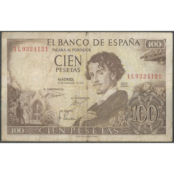 España 100 Pesetas 19 Nov 1965 P150