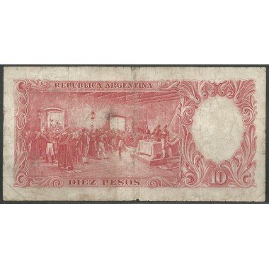 Argentina, 10 Pesos ND1954-63 Serie E P270a