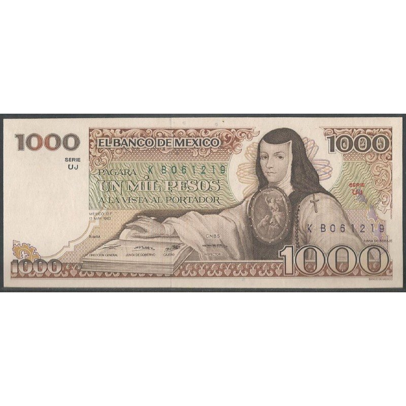 Mexico, 1000 Pesos 13 May 1983 Serie UJ P80a
