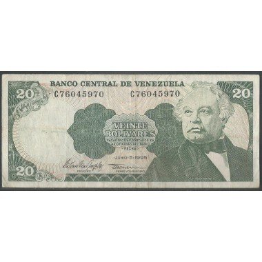 Venezuela, 20 Bolivares 5 Jun 1995 C 8 Dig P63e