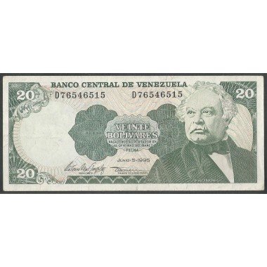 Venezuela, 20 Bolivares 5 Jun 1995 D 8 Dig P63e