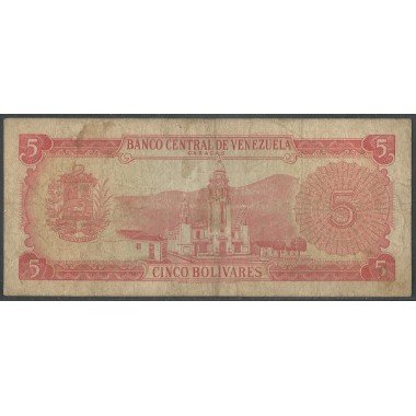 Venezuela, 5 Bolivares 29 Ene 1974 A 7 Dig P50h
