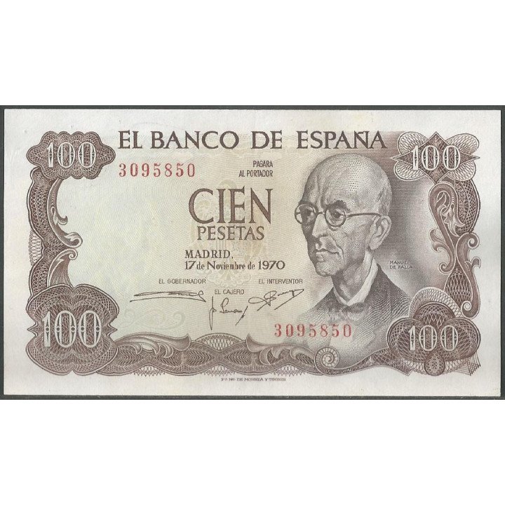 España 100 Pesetas 17 Nov 1970 P152a