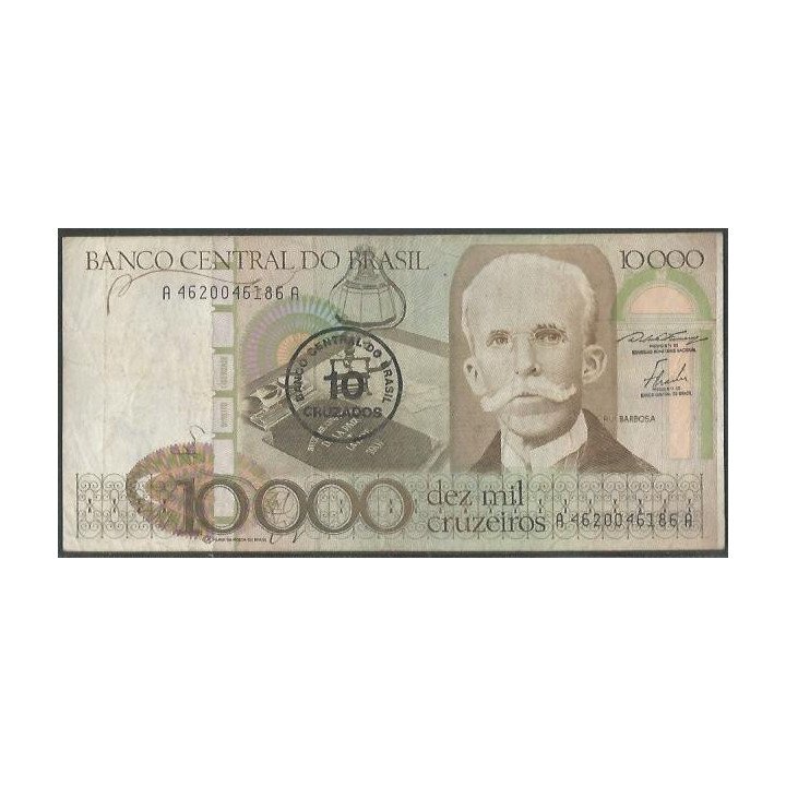 Brasil 10 Cruzados ND1986 Firma 23 P206