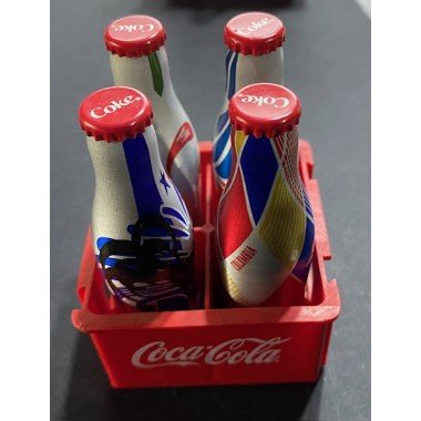 Canasta Coca-Cola Mini X 4 Botellas Mundial Brasil 2014