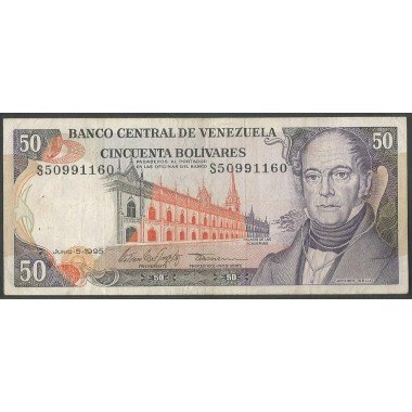 Venezuela, 50 Bolivares 5 Jun 1995 S 8 Dig P65e