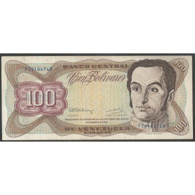 Venezuela, 100 Bolivares 8 Dic 1992 F 8 Dig P66e