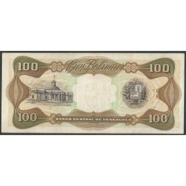 Venezuela, 100 Bolivares 8 Dic 1992 F 8 Dig P66e