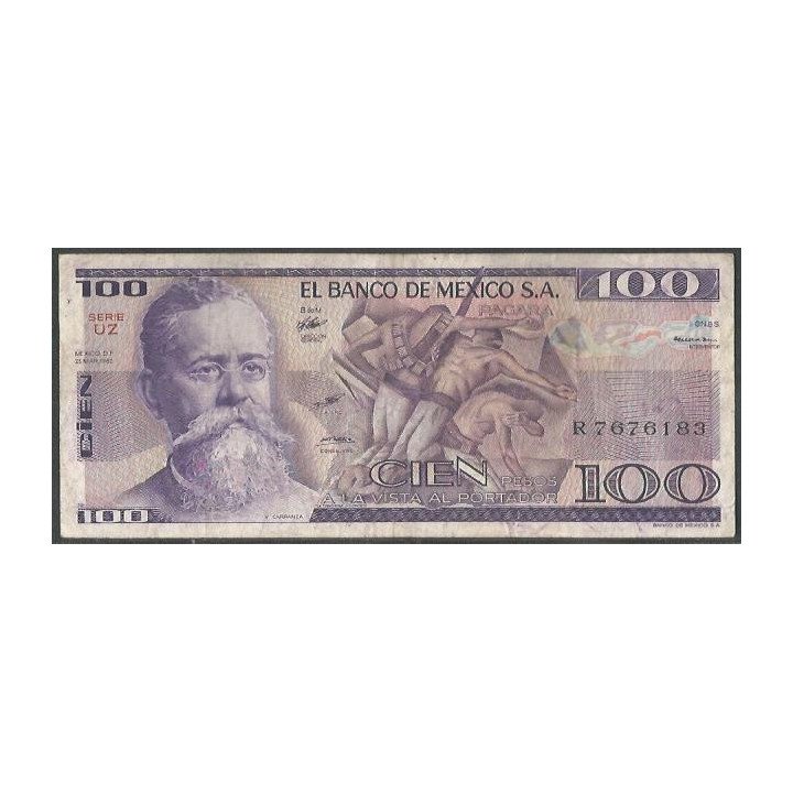 Mexico 100 Pesos 25 Mar 1982 Serie UZ P74c