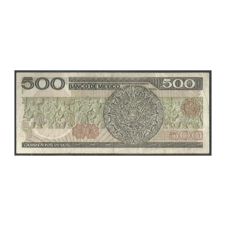 Mexico 500 Pesos 14 Mar 1983 Serie CP P79a reverso