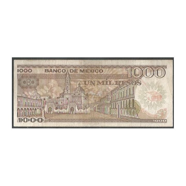 Mexico 1.000 Pesos 30 Oct 1984 Serie WE P81 reverso