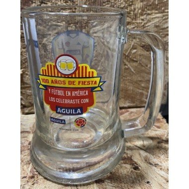 Jarro vidrio Cerveza Aguila "La Centenaria" 12 cm X 8 cm