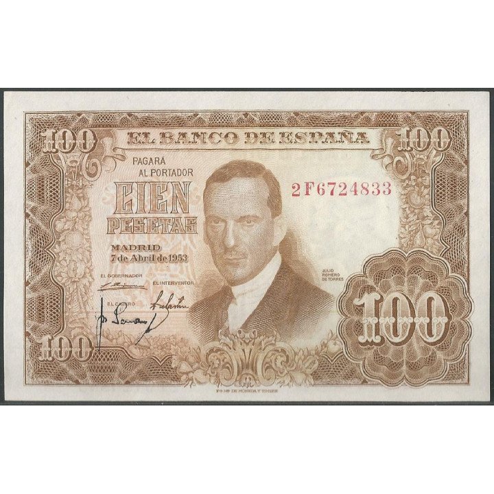 España 100 Pesetas 7 Abr 1953 P145