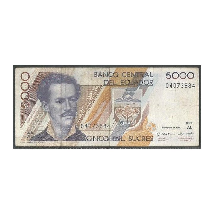 Ecuador 5.000 Sucres 8 Ago 1995 AL P128b