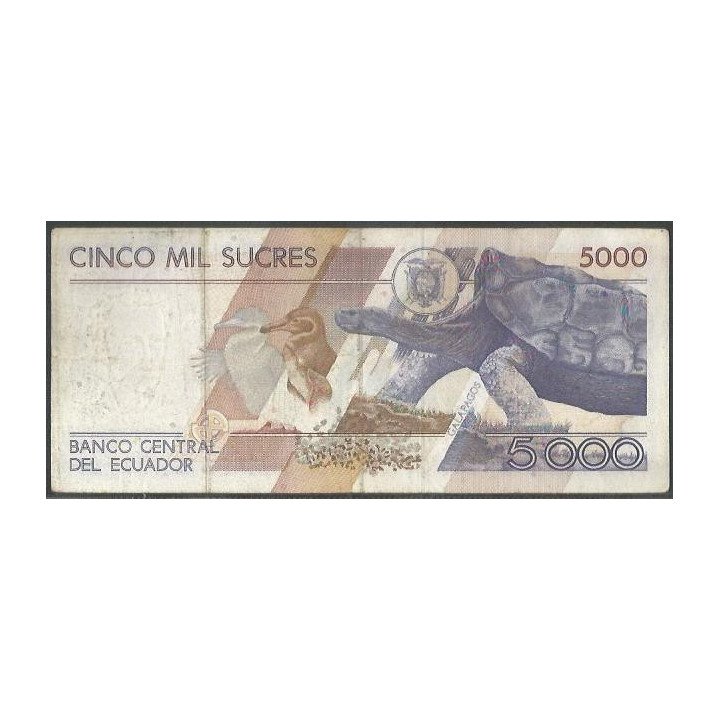Ecuador 5.000 Sucres 8 Ago 1995 AL P128b reverso