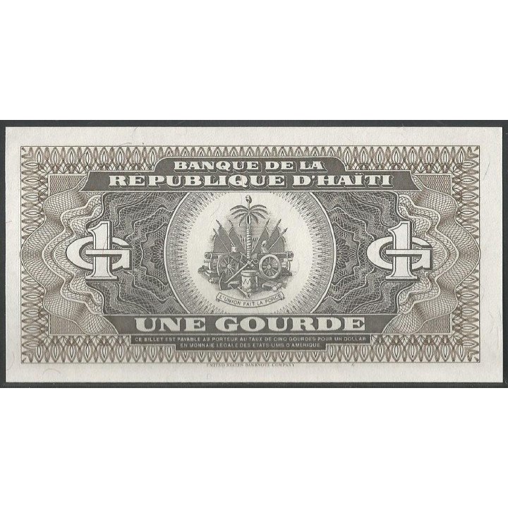 Haiti 1 Gourde 1989 P253a reverso