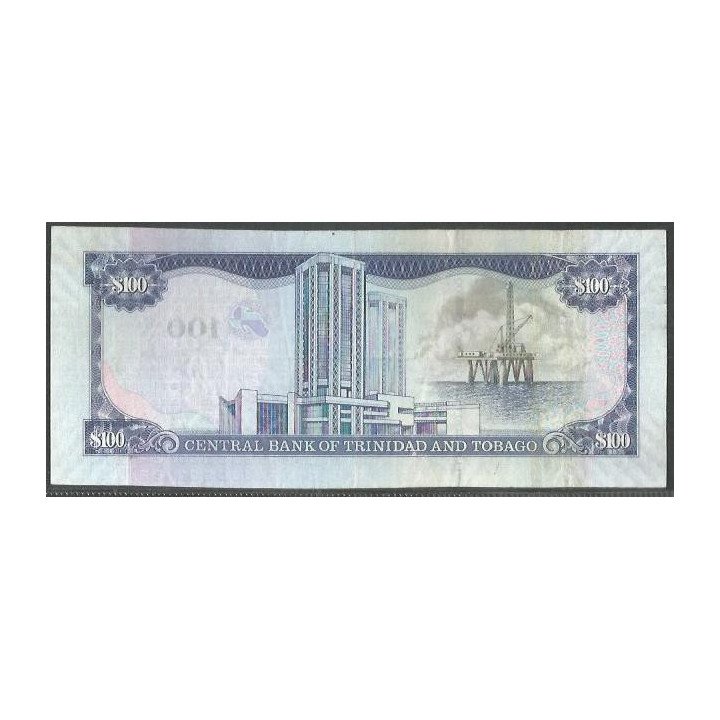 Trinidad y Tobago 100 Dollars 2006 Firma Rambarran P51b reverso