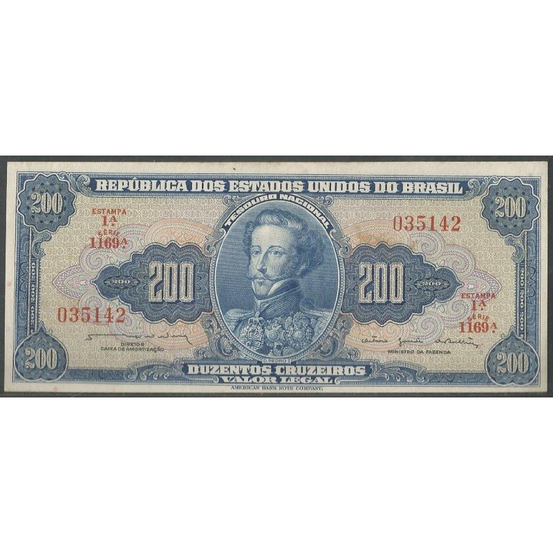 Brasil, 200 Cruzeiros ND1964 Firma 13 P171b