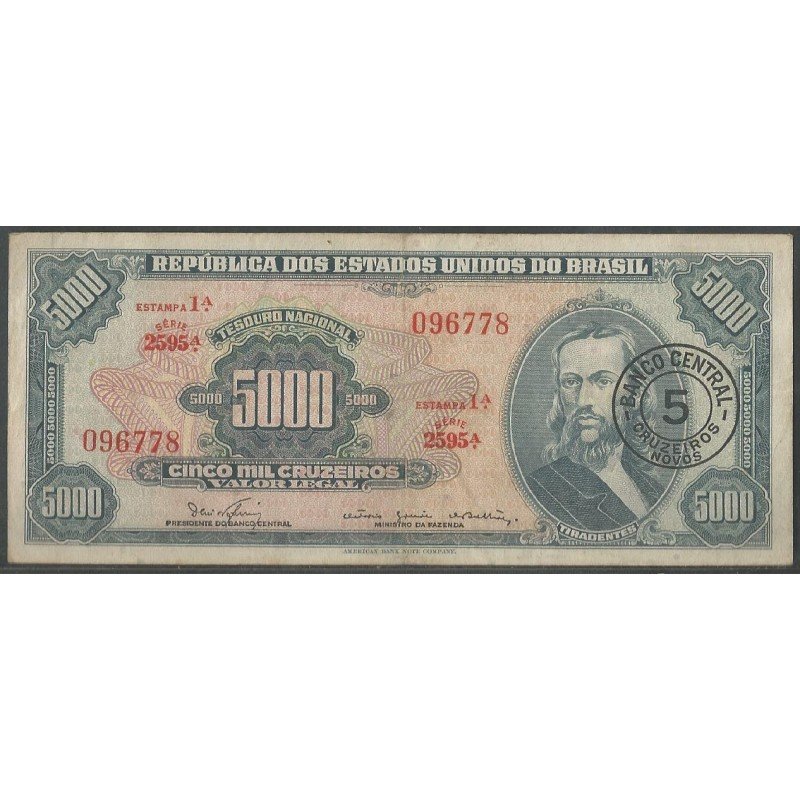 Brasil, 5 Cruzeiros nuevos ND1966-7 P188b