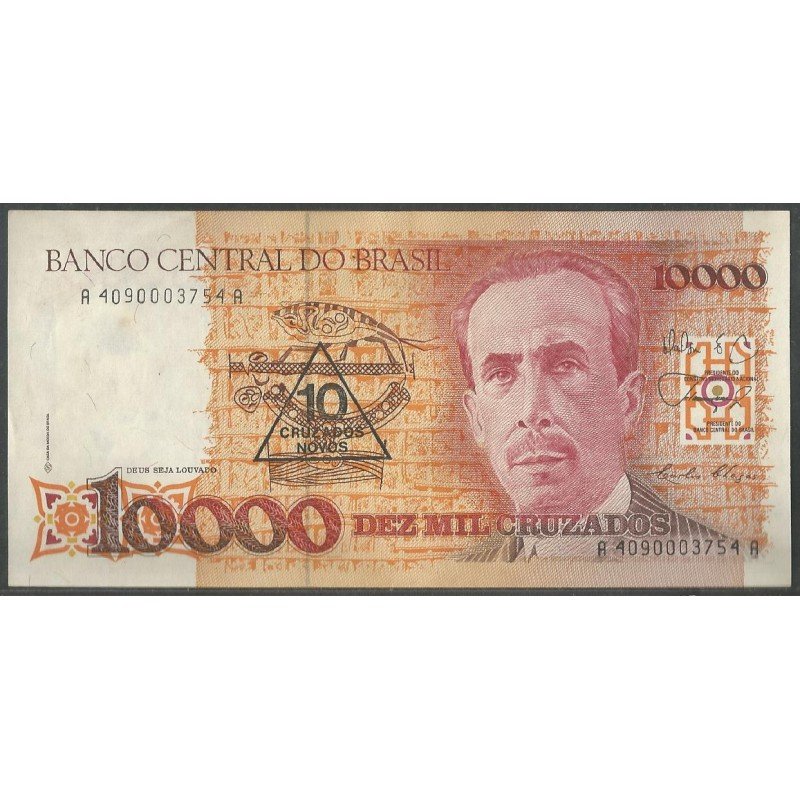 Brasil, 10 Cruzados Nuevos ND1989 P218a
