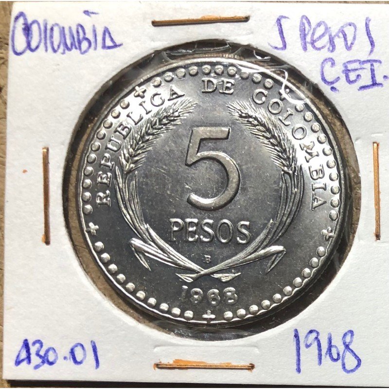 Colombia 5 Pesos 1968, Congreso Eucaristico Internacional JER430