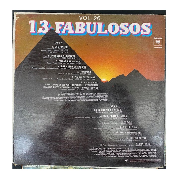 13 Fabulosos Vol 26 - Colombia 1985 reverso