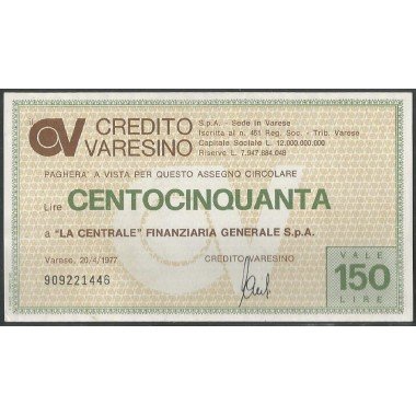 Italia - Credito Varesino, 150 Lire 20 Abr 1977