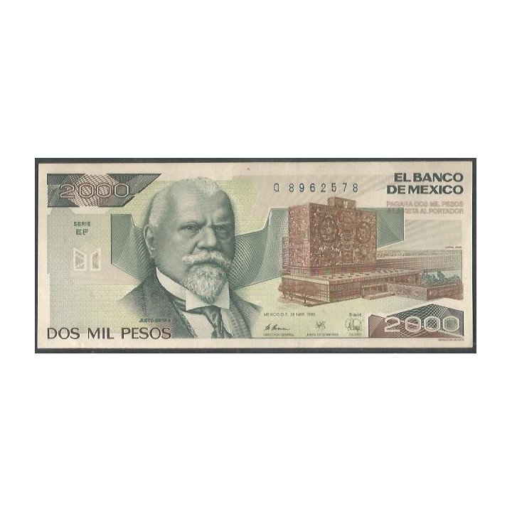 Mexico 2.000 Pesos 28 Mar 1989 Serie EF P86c