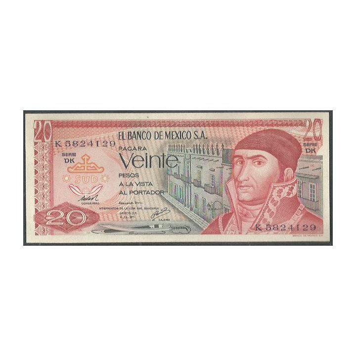 Mexico 20 Pesos 8 Jul 1977 Serie Dk P64d