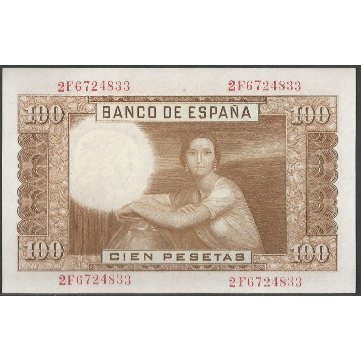 España 100 Pesetas 7 Abr 1953 P145 reverso