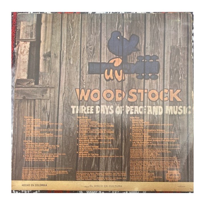 Woodstock Two ( 2 Vinilos) - Colombia 1971 reverso