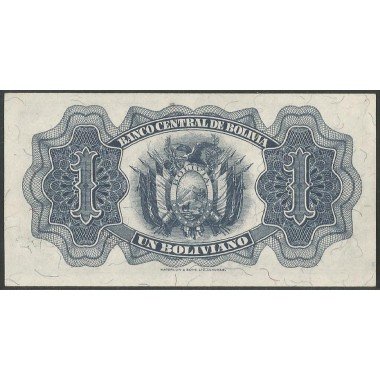 Bolivia, 1 Boliviano L 20 Jul 1928 Serie T14 P128c