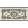Bolivia, 5 Bolivianos L 20 Dic 1945 Serie B P138a