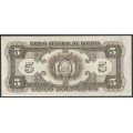 Bolivia, 5 Bolivianos L 20 Dic 1945 Serie F P138a