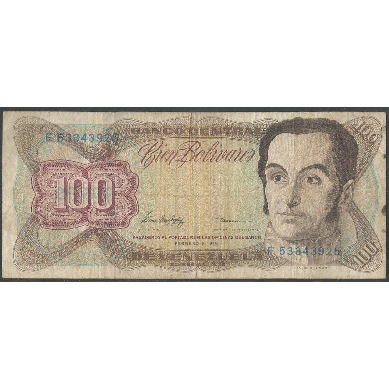 Venezuela, 100 Bolivares 5 Feb 1998 F 8 Dig P66f