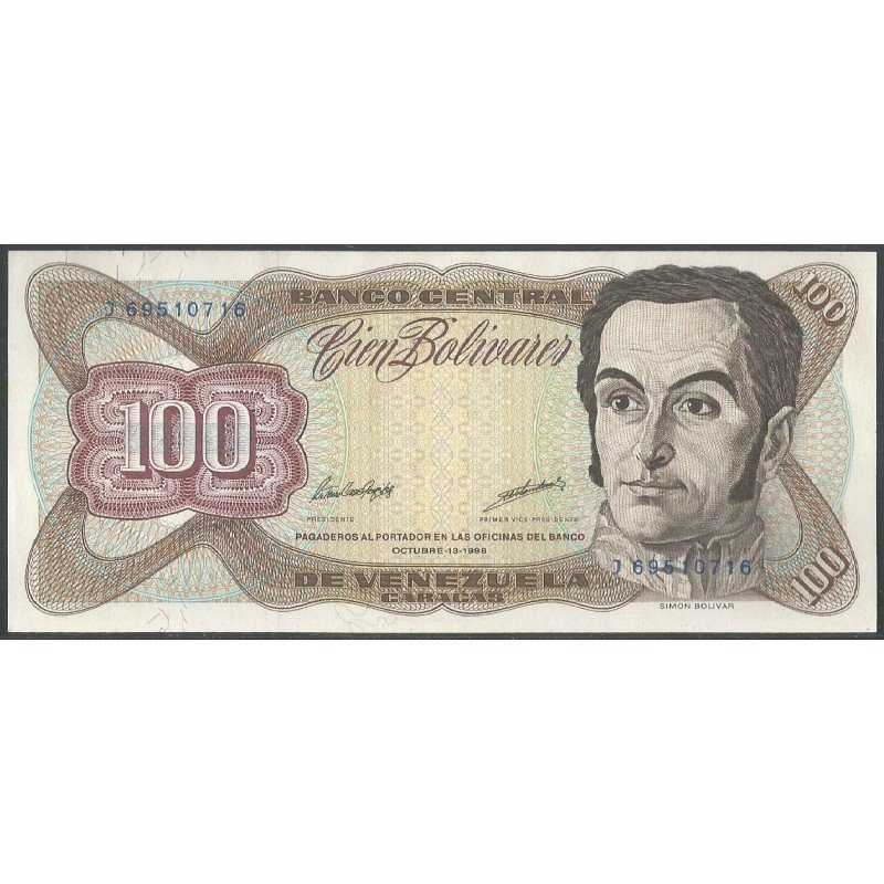 Venezuela, 100 Bolivares 13 Oct 1998 J 8 Dig P66g