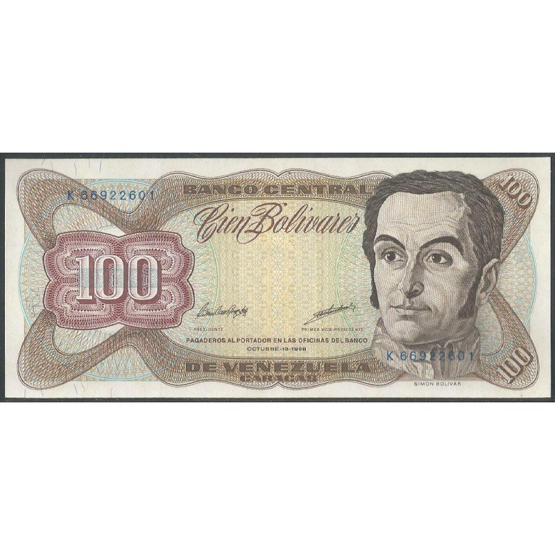 Venezuela, 100 Bolivares 13 Oct 1998 K 8 Dig P66g