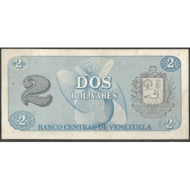 Venezuela, 2 Bolivares 5 Oct 1989 AA 7 Dig P69