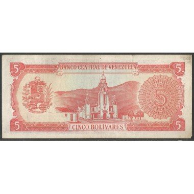 Venezuela, 5 Bolivares 21 Sep 1989 F 8 Dig P70b