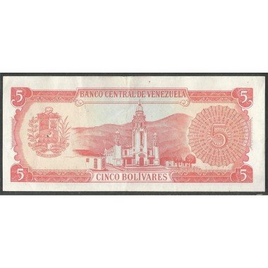 Venezuela, 5 Bolivares 21 Sep 1989 K 8 Dig P70b