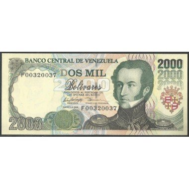 Venezuela, 2.000 Bolivares 6 Ago 1998 F 8 Dig P77c