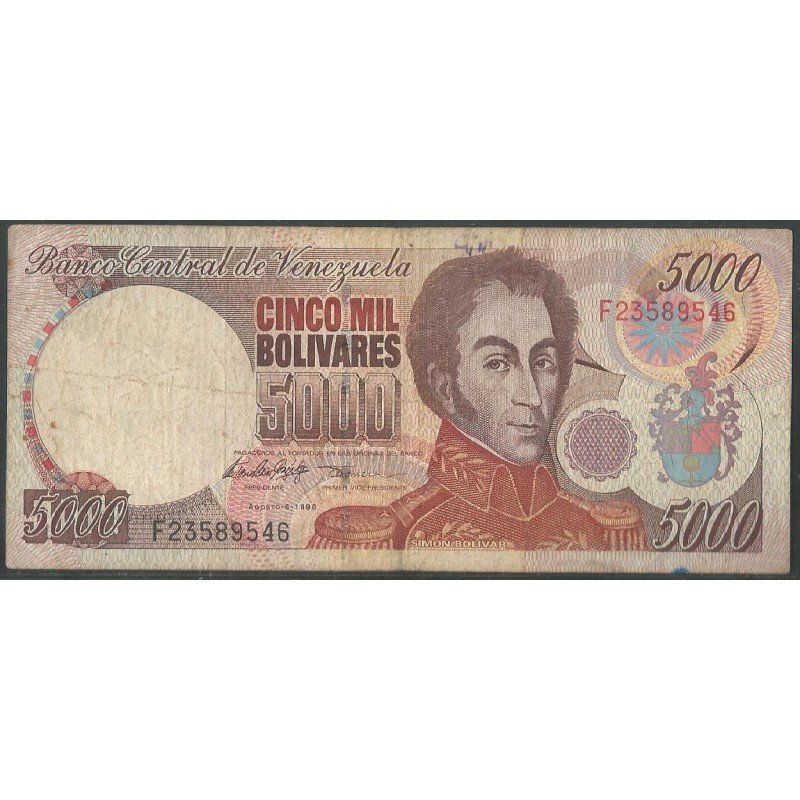Venezuela, 5.000 Bolivares 6 Ago 1998 F 8 Dig P78c