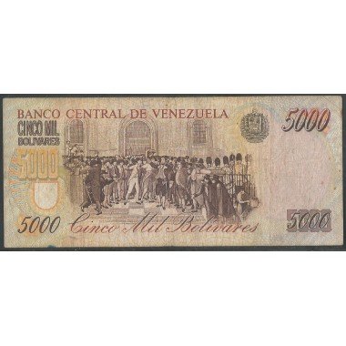 Venezuela, 5.000 Bolivares 6 Ago 1998 F 8 Dig P78c