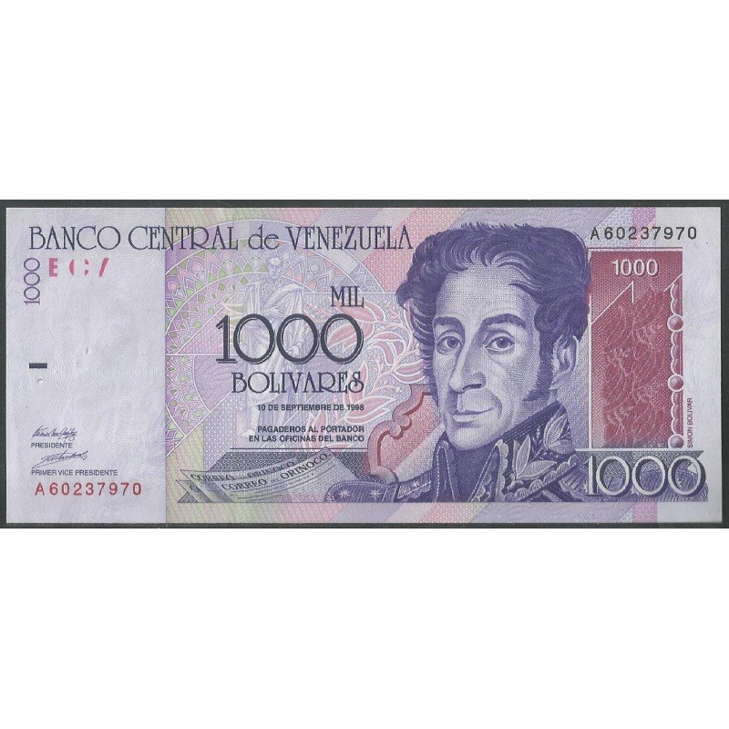 Venezuela, 1.000 Bolivares 10 Sep 1998 A 8 Dig P79