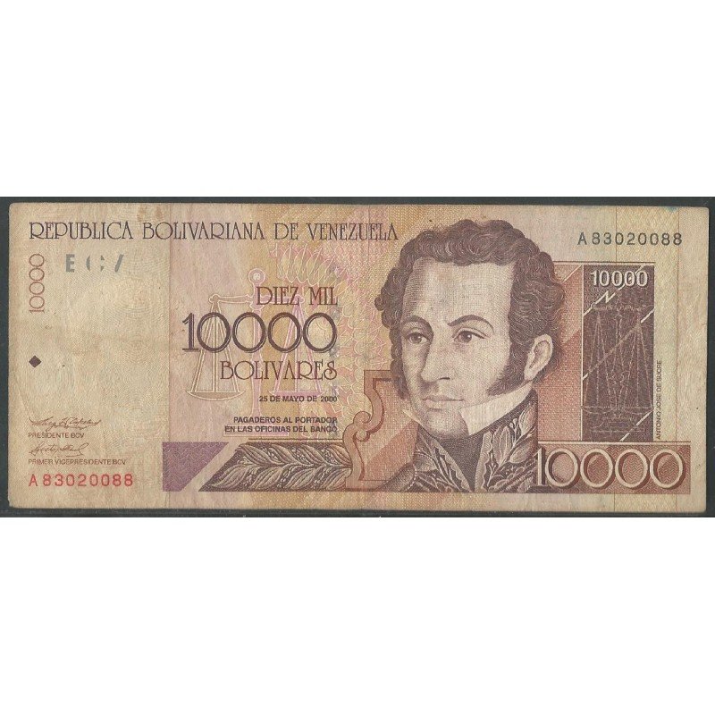 Venezuela, 10.000 Bolivares 25 May 2000 A 8 Dig P85a